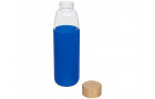Стеклянная спортивная бутылка Kai с деревянной крышкой и объемом 540 мл, синий