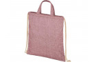 Рюкзак со шнурком Pheebs из 210 г/м2 переработанного хлопка, бордовый меланж