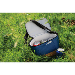 Двухцветная сумка-холодильник с пробковой отделкой