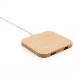 Док-станция для беспроводной зарядки Bamboo с портами USB, 5 Вт
