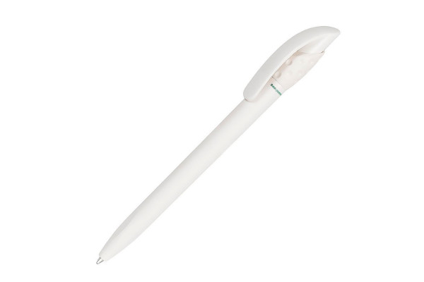 Ручка шариковая GOLF GREEN, белый/белый, пластик