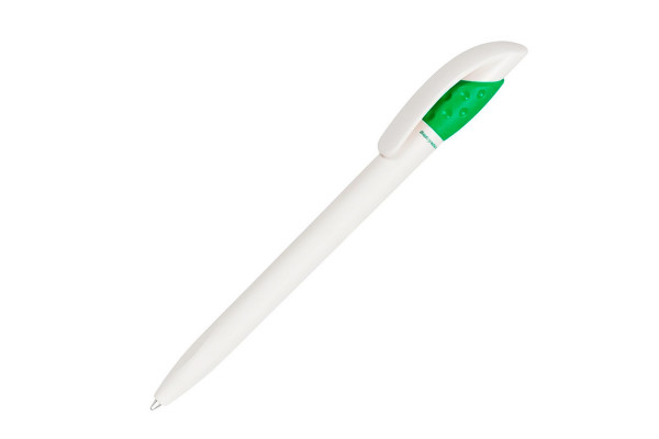 Ручка шариковая GOLF GREEN, белый/зеленый, пластик