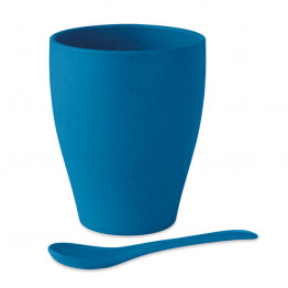 Кружка с ложкой из бамбука