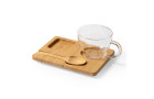 Набор MORKEL:чашка, ложка, подставка, 180мл,16,4х8х12,3 см, боросиликатное стекло, бамбук