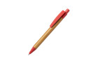 SYDOR, ручка шариковая, красный, бамбук, пластик с пшеничной соломой
