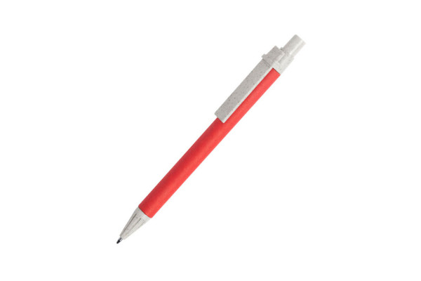 SALCEN, ручка шариковая, красный, рециклированный картон, пластик с пшеничным волокном