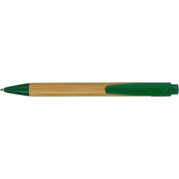 Ручка шариковая Borneo из бамбука, зеленый, черные чернила