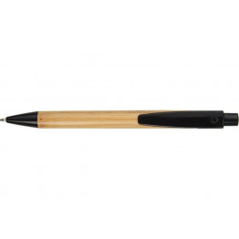 Ручка шариковая Borneo из бамбука, черный, черные чернила