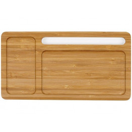 Беспроводное зарядное устройство-органайзер из бамбука Timber, темно-натуральный/белый