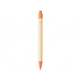 Шариковая ручка Berk из переработанного картона и кукурузного пластика, натуральный/оранжевый