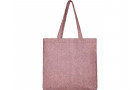 Эко-сумка Pheebs с клинчиком, изготовленая из переработанного хлопка, плотность 210 г/м2, бордовый меланж