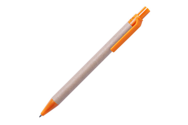 Ручка шариковая VATUM, оранжевый, переработанный картон, PLA-полимолочная кислота, 13,7 см