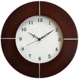 Часы настенные; D=31 см; H=2,7 см; дерево, металл; лазерная гравировка, шильд