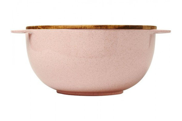 Салатница Lucha из пшеничного соломенного волокна с приборами, розовый