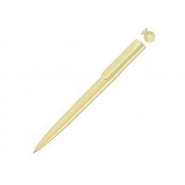 Ручка шариковая пластиковая RECYCLED PET PEN switch, синий, 1 мм, бежевый