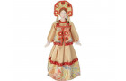 Набор Милана: кукла в народном костюме, платок в деревянном сундуке, золотистый/белый