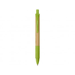 Ручка из бамбука и переработанной пшеницы шариковая Nara, бамбук/зеленый