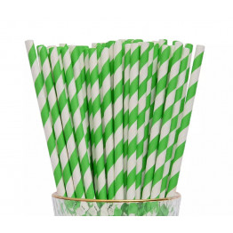 Белая бумажная трубочка , размер 197*6 мм, цветная  (25 шт в бумажной упаковке), мультиколор