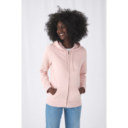 Толстовка на молнии с капюшоном женская BNC Inspire (Organic), розовая