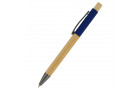 Ручка "Авалон" с корпусом из бамбука и софт-тач вставкой, темно-синий