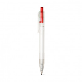 HARLAN. Шариковая ручка из rPET с цветной кнопкой