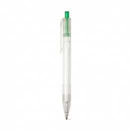 HARLAN. Шариковая ручка из rPET с цветной кнопкой