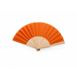 Веер CALESA с деревянными вставками и тканью из полиэстера, оранжевый