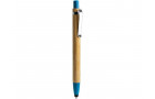 Ручка-стилус шариковая NAGOYA с бамбуковым корпусом, натуральный/голубой