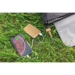 Карманный внешний аккумулятор из пробки и пшеничной соломы, 5000 мАч