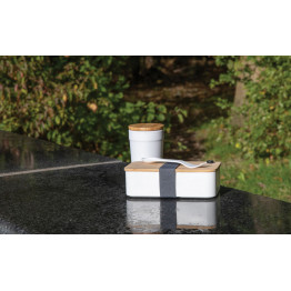 Ланч-бокс из переработанного полипропилена RCS с бамбуковой крышкой и столовым прибором