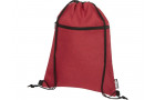 Рюкзак со шнурком Ross из переработанного ПЭТ, heather dark red