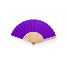 Веер CALESA с деревянными вставками и тканью из полиэстера, фиолетовый