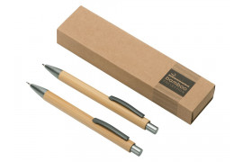 Набор ручка и механический карандаш Tender bamboo, натуральный