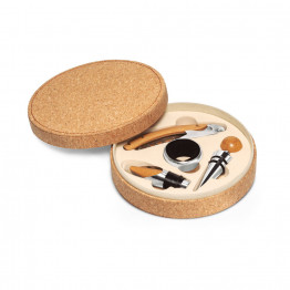 MORETO. Набор для вина из дерева и металла в пробковой коробке