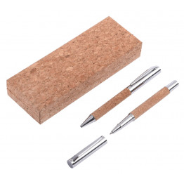 Набор для письма CORK SIGNATURE, коричневый, серебристый