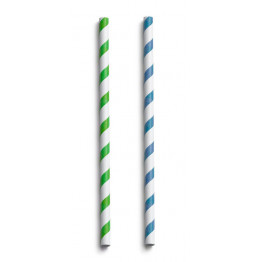 Белая бумажная трубочка , размер 197*6 мм, цветная  (25 шт в бумажной упаковке)