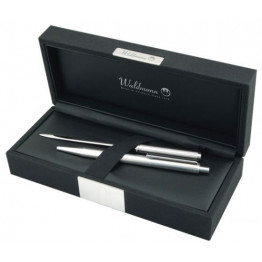 ECO Набор: ручка шариковая и нож для конвертов, серебряный, дизайн-линии