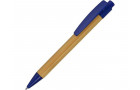 Ручка шариковая Borneo из бамбука, синий, черные чернила